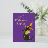Halloween Black Cat Postkarte (Stehend Vorderseite)