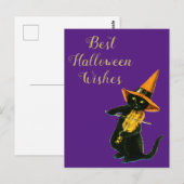 Halloween Black Cat Postkarte (Vorne/Hinten)