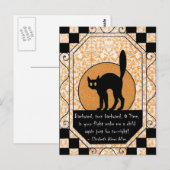 Halloween Black Cat Postkarte (Vorne/Hinten)