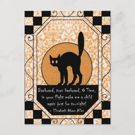 Halloween Black Cat Postkarte (Vorderseite)