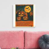 Halloween Black Cat & Pumpk Stretched Canvas Print Leinwanddruck (Insitu (Wohnzimmer))