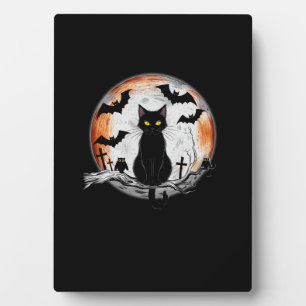Halloween Black Cat Pumpkin Bat Moon Friedhof Scar Fotoplatte