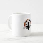 Halloween Black Cat Pumpkin Bat Moon Friedhof Scar Kaffeetasse (Vorderseite Links)