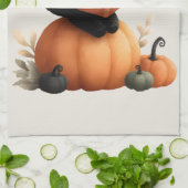 Halloween Black Cat Pumpkin Design Geschirrtuch (Gefaltet)