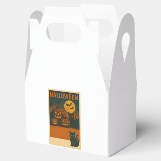 Halloween Black Cat & Pumpkin Gunst Box Geschenkschachtel (Geöffnet)