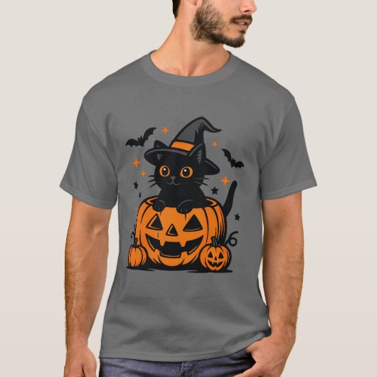 Halloween Black Cat Pumpkin Men-T - Shirt (Vorderseite)