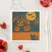 Halloween Black Cat & Pumpkin Napkins Serviette (Beispiel)