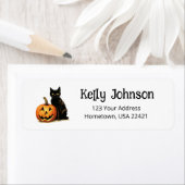 Halloween Black Cat Pumpkin-Rücksendeadresse (Insitu)