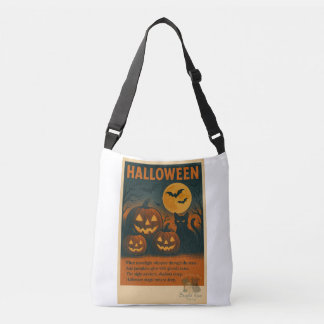 Halloween Black Cat & Pumpkin-Tasche Tragetaschen Mit Langen Trägern
