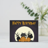 Halloween Black Cat Pumpkins Friedhof Feiertagspostkarte (Stehend Vorderseite)