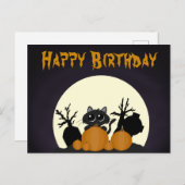 Halloween Black Cat Pumpkins Friedhof Feiertagspostkarte (Vorne/Hinten)