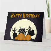 Halloween Black Cat Pumpkins Friedhof Karte (Vorderseite)