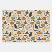 Halloween Black Cat Pumpkins Geschenkpapier Set (Vorderseite 3)