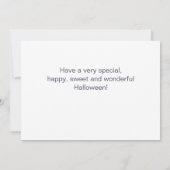 Halloween Black Cat, Pumpkins, Lantern on Purple Karte (Rückseite)