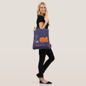 Halloween Black Cat Pumpkins Lantern Purple Tasche (Am Model)