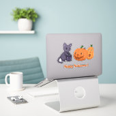 Halloween Black Cat, Pumpkins, Magic Lantern Aufkleber (Laptop auf Schreibtisch)