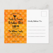 Halloween Black Cat Pumpkins Orange Party Einladungspostkarte (Rückseite)