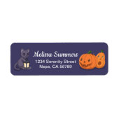 Halloween Black Cat Pumpkins Purple Return Address (Vorne)