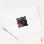 Halloween Black Cat Quadratischer Aufkleber (Umschlag)