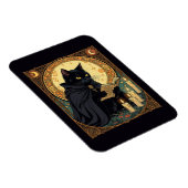 Halloween Black Cat Reading A Book Magnet (Rechte Seite)