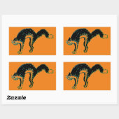 Halloween Black Cat Rectangle Sticker (Blatt)
