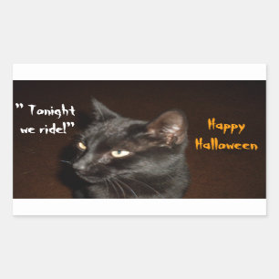 HALLOWEEN BLACK CAT RIDE-Aufkleber Rechteckiger Aufkleber