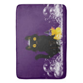 Halloween Black Cat Rubber Duck Bubbles Badematte (Vorderseite Vertikal)