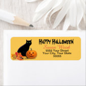 Halloween Black Cat Rücksendeadressen-Aufkleber (Insitu)