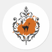 Halloween Black Cat Runder Aufkleber (Vorderseite)