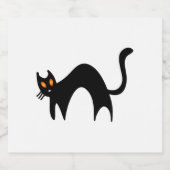 Halloween Black Cat Schaumweinetikett (Einzelnes Label)