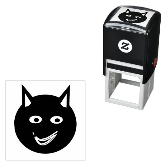 Halloween Black Cat Self Inking Briefmarke Permastempel (Beispiel)
