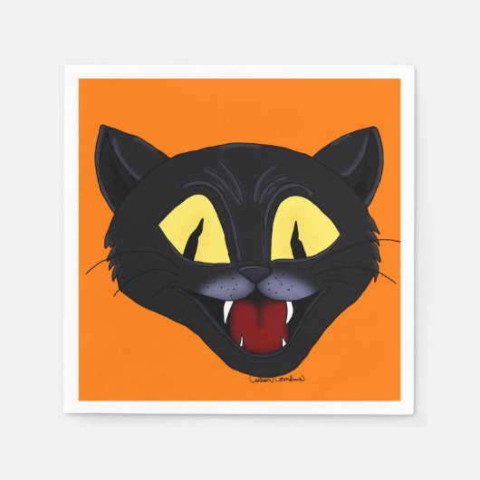 Halloween Black Cat Serviette (Vorderseite)