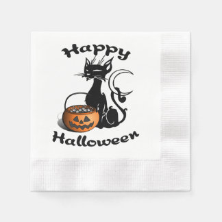 Halloween Black Cat Serviette