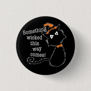 Halloween Black Cat - Shakespeare Quote Button