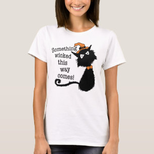 Halloween Black Cat - Shakespeare Quote T - Shirt