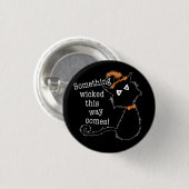Halloween Black Cat - Shakespeare-Zitat  Button (Vorne & Hinten)