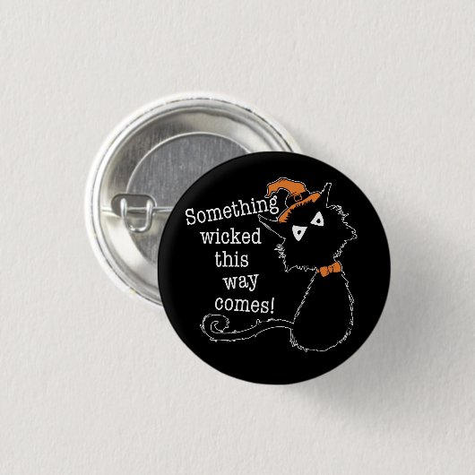 Halloween Black Cat - Shakespeare-Zitat Button (Vorne & Hinten)