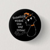 Halloween Black Cat - Shakespeare-Zitat Button (Vorderseite)
