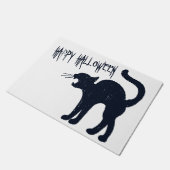 Halloween Black Cat Silhouette Fußmatte (Schrägansicht)