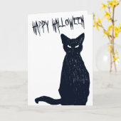 Halloween Black Cat Silhouette Karte (Gelbe Blume)