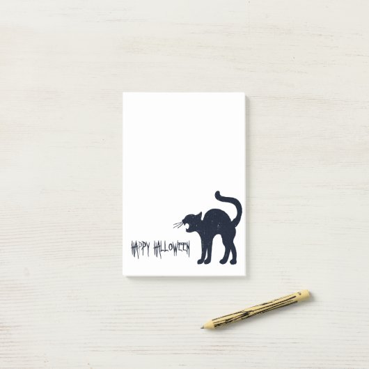 Halloween Black Cat Silhouette Post-it Klebezettel (Auf Schreibtisch)