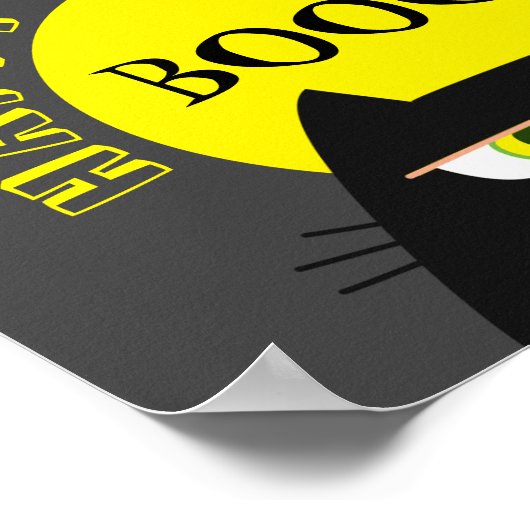 Halloween Black Cat Simple Funny Poster (Ecke)