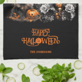 Halloween Black Cat Spooky Geschirrtuch (Gefaltet)