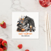 Halloween Black Cat Spooky Serviette (Beispiel)