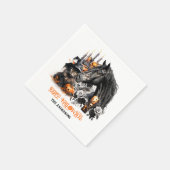 Halloween Black Cat Spooky Serviette (Ecke)