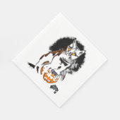 Halloween Black Cat Sticker1 Serviette (Ecke)