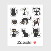 Halloween Black Cat Stickers Aufkleber (Blatt)