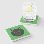 Halloween Black Cat Stone Untersetzer (Seitenansicht)