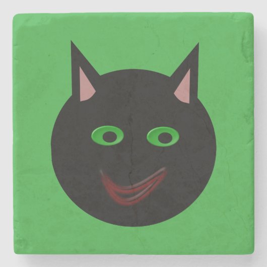 Halloween Black Cat Stone Untersetzer (Vorderseite)
