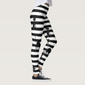 Halloween Black Cat & Stripes Leggings (Rechts)